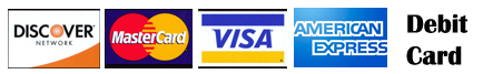 Visa, master card, discover, debit, American Express